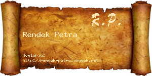 Rendek Petra névjegykártya